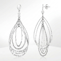 Sterling Silver Textured Teardrop Motif Dangle Earrings by Avera Group