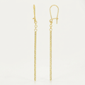 14k Yellow Gold Long Bar Diamond Cut Drop Earrings by Avera Group