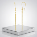 14k Yellow Gold Long Bar Diamond Cut Drop Earrings by Avera Group