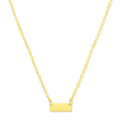 14k Yellow Gold Polished Mini Bar Necklace by Avera Group