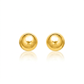 14k Yellow Gold Round Motif Stud Earrings (7.0 mm) by Avera Group