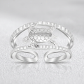 Sterling Silver Rhodium Plated Open Toe Ring with a Turtle Accent by Avera Group