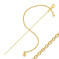 14k Yellow Gold Round Cable Link Chain 1.1mm by Avera Group