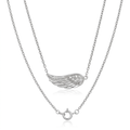 Sterling Silver Textured Angel Wing Necklace by Avera Group