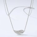 Sterling Silver Textured Angel Wing Necklace by Avera Group