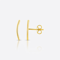 14k Yellow Gold Curve Climber Post Earrings by Avera Group