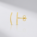14k Yellow Gold Curve Climber Post Earrings by Avera Group