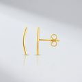 14k Yellow Gold Curve Climber Post Earrings by Avera Group