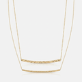 14k Yellow Gold Thin Textured Bar Necklace by Avera Group