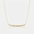 14k Yellow Gold Thin Textured Bar Necklace by Avera Group