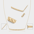 14k Yellow Gold Thin Textured Bar Necklace by Avera Group