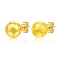 14k Yellow Gold Round Faceted Style Stud Earrings by Avera Group