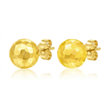 14k Yellow Gold Round Faceted Style Stud Earrings by Avera Group