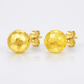 14k Yellow Gold Round Faceted Style Stud Earrings by Avera Group