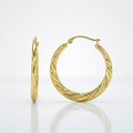 10k Yellow Gold Graduated Twisted Hoop Earrings by Avera Group