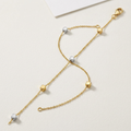 14k Two Tone Gold Bracelet with Polished Cubes by Avera Group