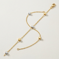 14k Two Tone Gold Bracelet with Polished Cubes by Avera Group