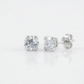 14k White Gold White Cubic Zirconia 2mm Stud Earrings by Avera Group