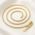Sterling Silver in Yellow Finish 1.5mm Adjustable Rope Chain by Avera Group