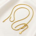 Sterling Silver in Yellow Finish 1.5mm Adjustable Rope Chain by Avera Group