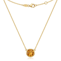 14k Yellow Gold 17 inch Necklace with Round Citrine by Avera Group