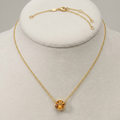 14k Yellow Gold 17 inch Necklace with Round Citrine by Avera Group