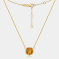 14k Yellow Gold 17 inch Necklace with Round Citrine by Avera Group