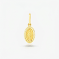14k Yellow Gold Oval Religious Medal Pendant by Avera Group
