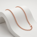 14k Pink Gold Round Cable Link Chain 1.1mm by Avera Group