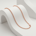 14k Pink Gold Round Cable Link Chain 1.1mm by Avera Group