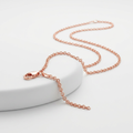 14k Pink Gold Round Cable Link Chain 1.1mm by Avera Group
