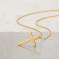 14k Yellow Gold Plain Cross Motif Necklace by Avera Group
