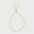 14k Tri-Color Gold Textured Bead Station Lariat Bracelet by Avera Group