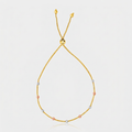 14k Tri-Color Gold Textured Bead Station Lariat Bracelet by Avera Group