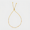 14k Tri-Color Gold Textured Bead Station Lariat Bracelet by Avera Group