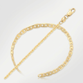 14k Yellow Gold Mariner Link Anklet 1.7mm by Avera Group