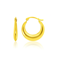 14k Yellow Gold Graduated Round Shape Hoop Earrings by Avera Group