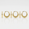 14k Yellow Gold Graduated Round Shape Hoop Earrings by Avera Group