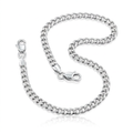 Rhodium Plated 3.0mm Sterling Silver Curb Style Chain by Avera Group