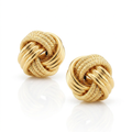 14k Yellow Gold interweaved Love Knot Stud Earrings by Avera Group