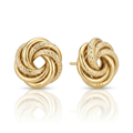 14k Yellow Gold interweaved Love Knot Stud Earrings by Avera Group