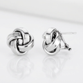 Large Sterling Silver Polished Love Knot Earrings by Avera Group