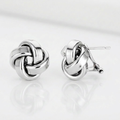 Large Sterling Silver Polished Love Knot Earrings by Avera Group