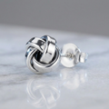 Petite Sterling Silver Polished Love Knot Earrings by Avera Group