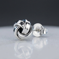 Petite Sterling Silver Polished Love Knot Earrings by Avera Group