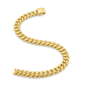 14k Yellow Gold Polished Miami Cuban Chain Bracelet by Avera Group