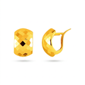 14k Yellow Gold Geometric Texture Earrings by Avera Group