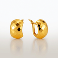 14k Yellow Gold Geometric Texture Earrings by Avera Group