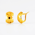 14k Yellow Gold Geometric Texture Earrings by Avera Group