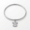 Solitaire Angel Charm Bangle by Avera Group